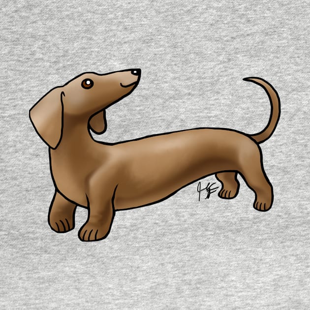 Dog - Smooth Haired Dachshund - Brown by Jen's Dogs Custom Gifts and Designs